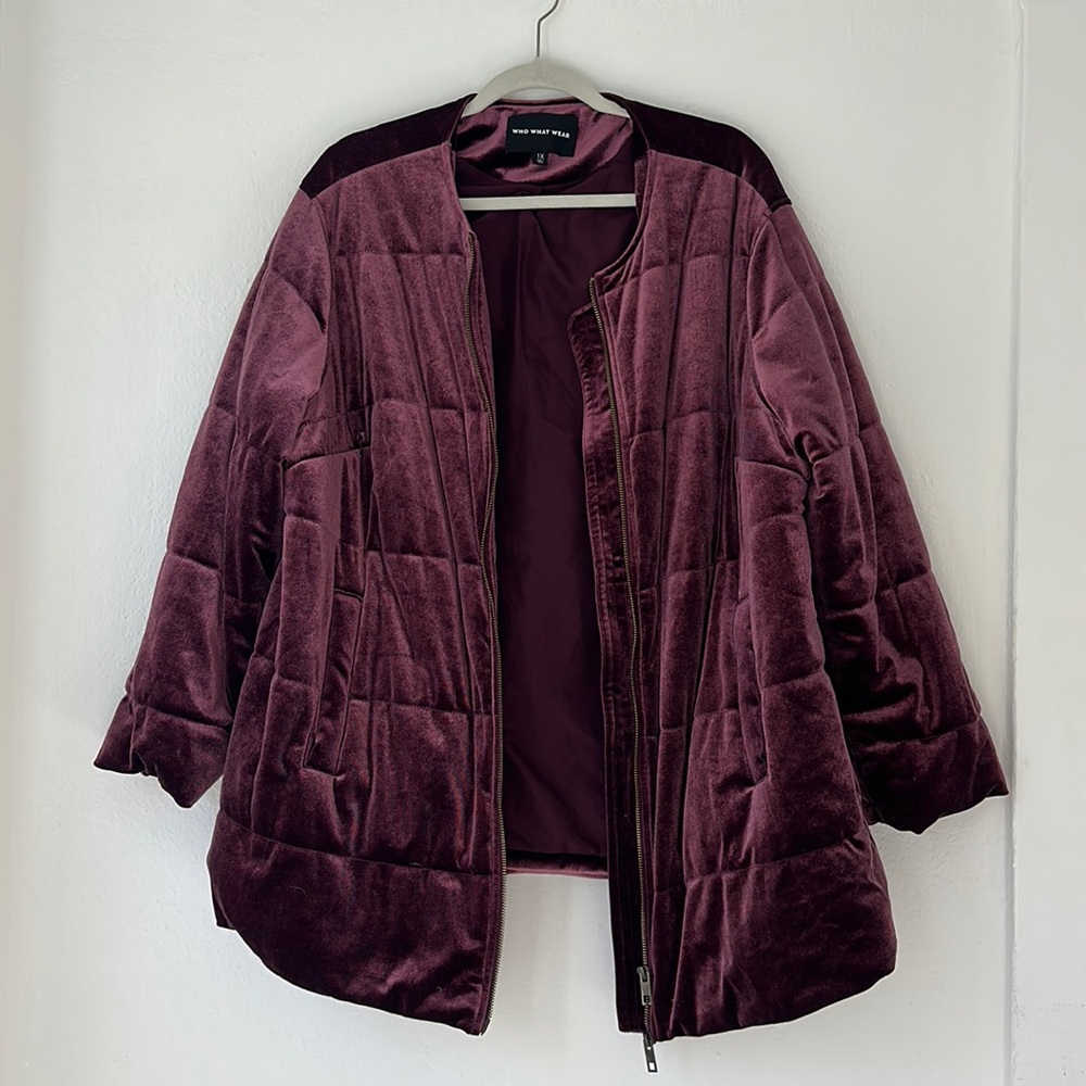 Who What Wear Jacket in  Purple Velvet